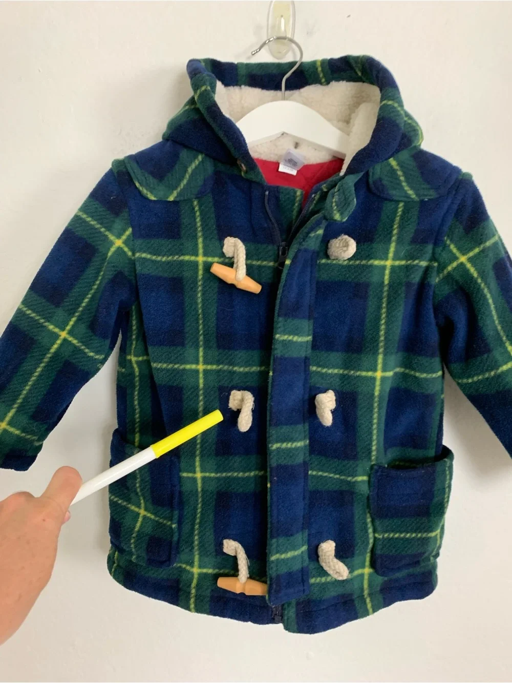 Gap Toddler Plaid Fleece Duffle Coat Toggle